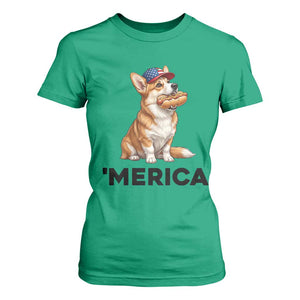 Funny Merica Corgi Lover 4th Of July T Shirt For Women Patriotic Dog Gift