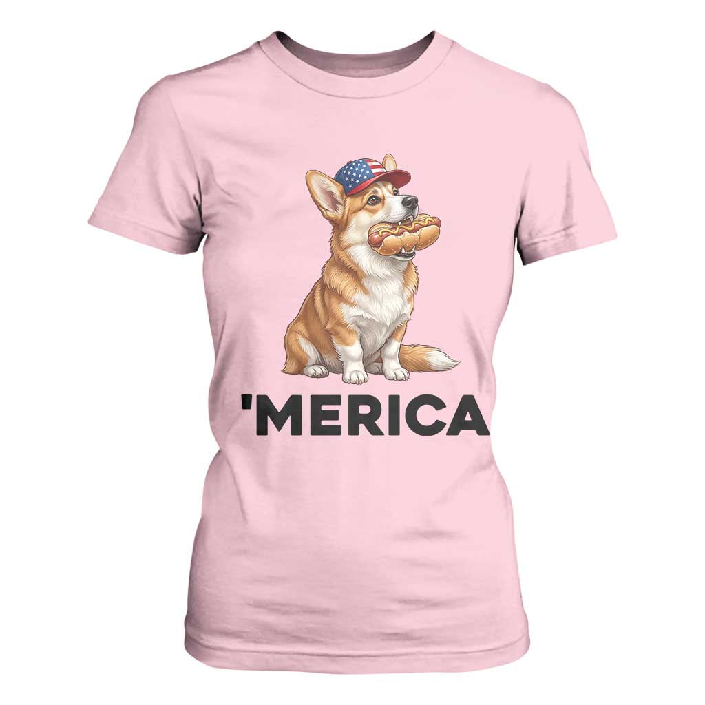 Funny Merica Corgi Lover 4th Of July T Shirt For Women Patriotic Dog Gift
