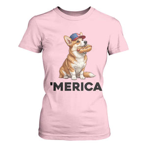 Funny Merica Corgi Lover 4th Of July T Shirt For Women Patriotic Dog Gift