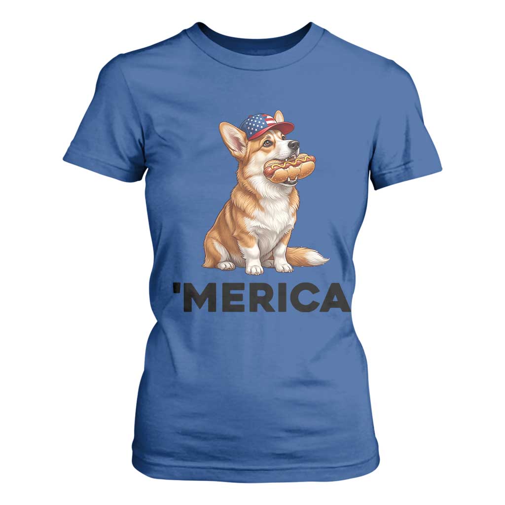 Funny Merica Corgi Lover 4th Of July T Shirt For Women Patriotic Dog Gift