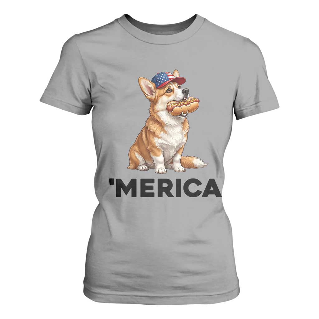 Funny Merica Corgi Lover 4th Of July T Shirt For Women Patriotic Dog Gift