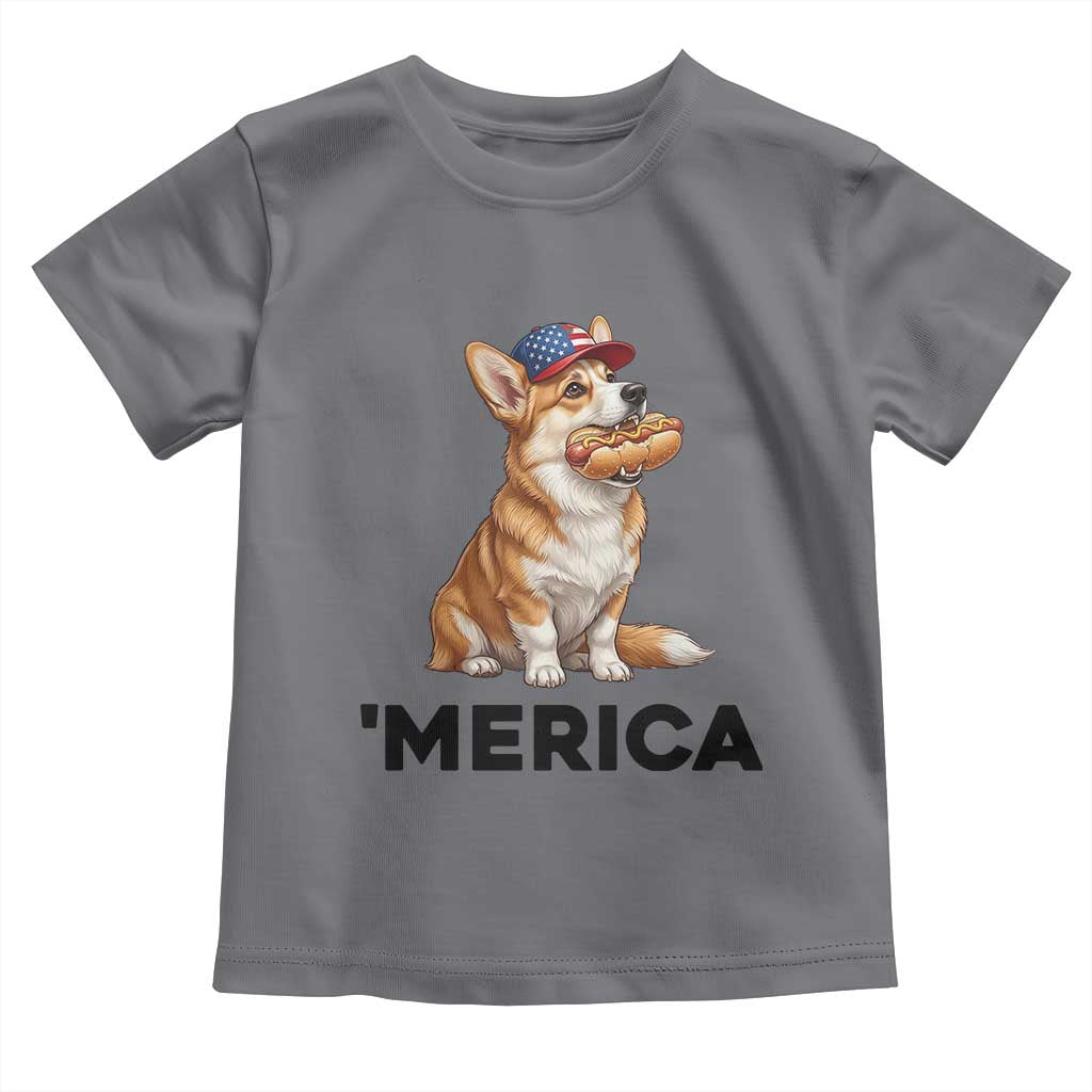 Funny Merica Corgi Lover 4th Of July Toddler T Shirt Patriotic Dog Gift