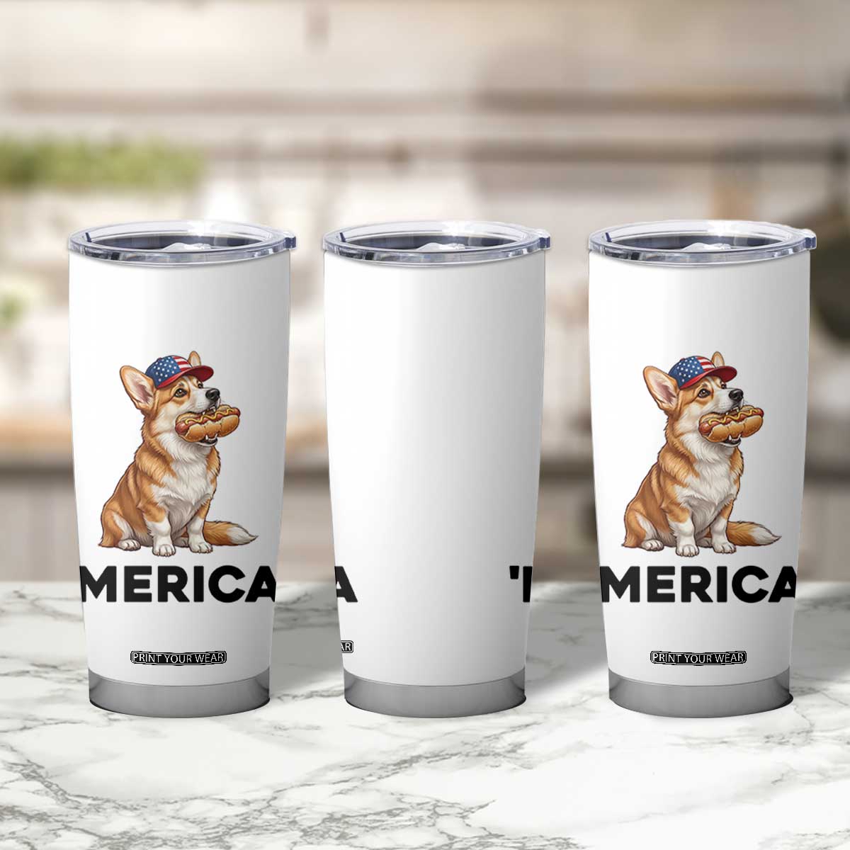 Funny Merica Corgi Lover 4th Of July Tumbler Cup Patriotic Dog Gift