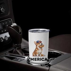 Funny Merica Corgi Lover 4th Of July Tumbler Cup Patriotic Dog Gift