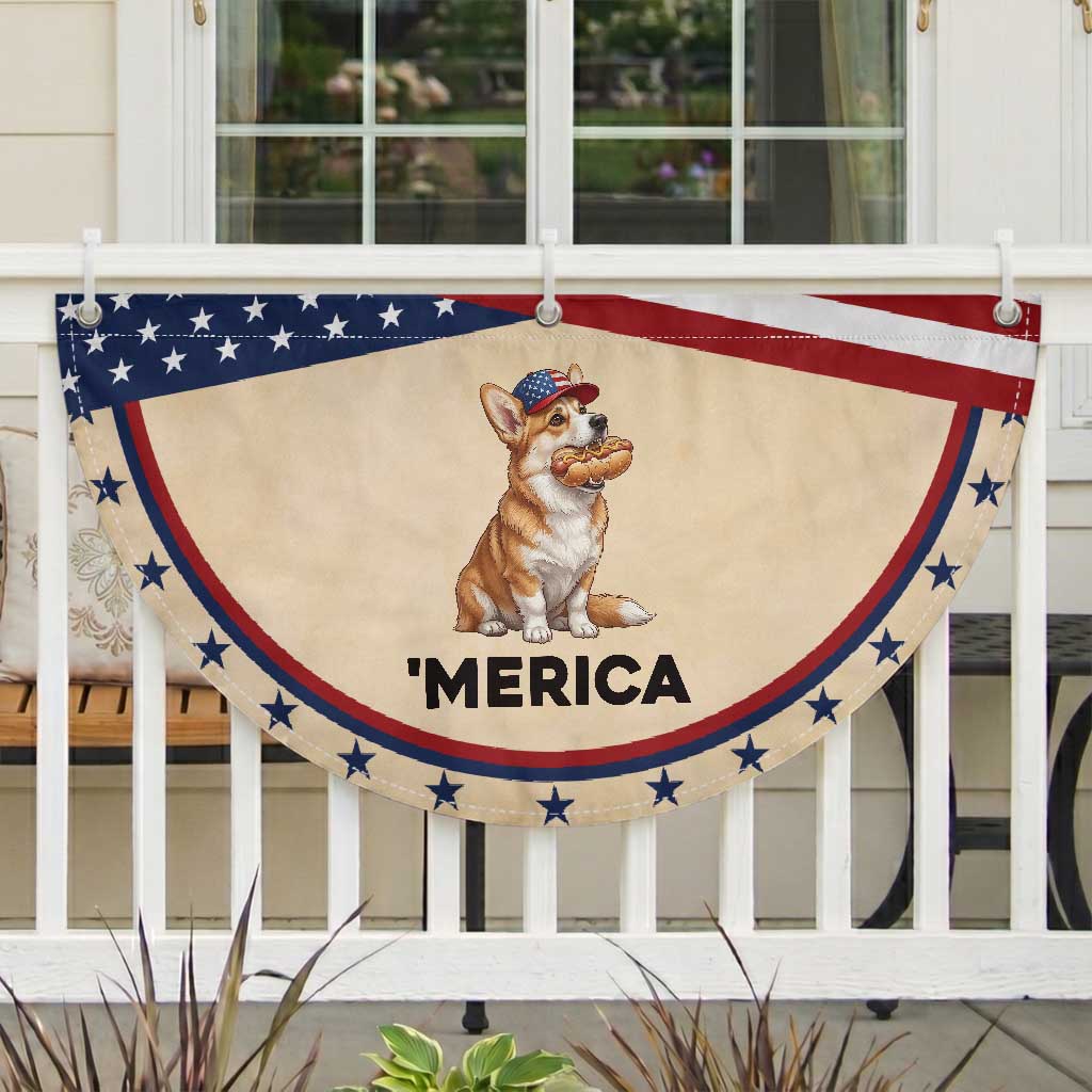 Funny Merica Corgi Lover 4th Of July Patriotic Fan Flag Dog Mom Dad Gift