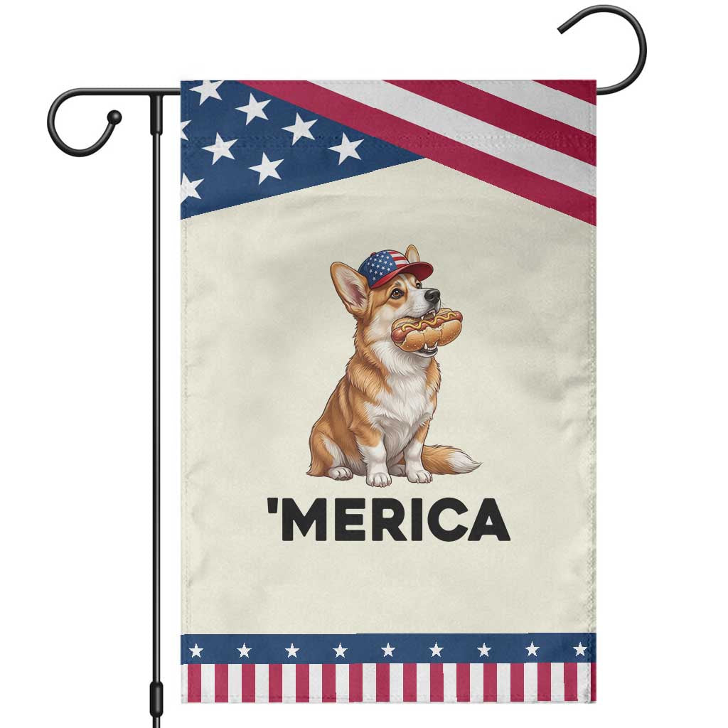 Funny Merica Corgi Lover 4th Of July Patriotic Garden Flag Dog Mom Dad Gift