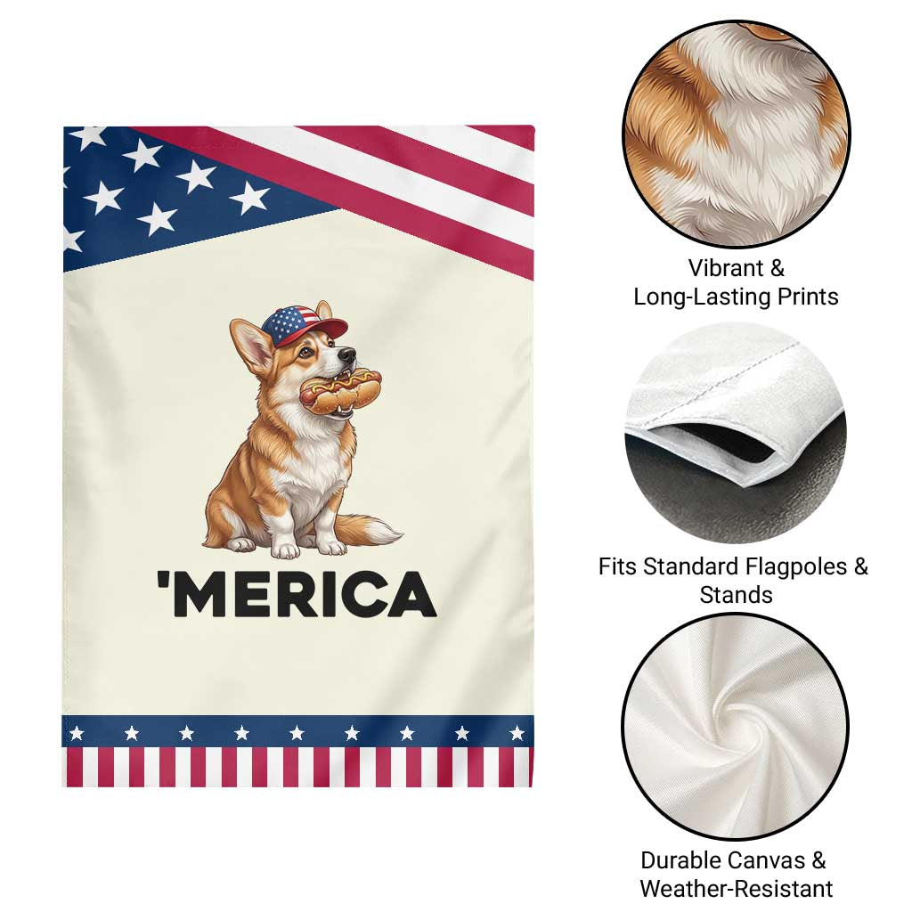 Funny Merica Corgi Lover 4th Of July Patriotic Garden Flag Dog Mom Dad Gift