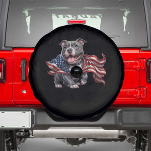 Patriotic Pitbull Dog USA Flag Spare Tire Cover 4th Of July Pride