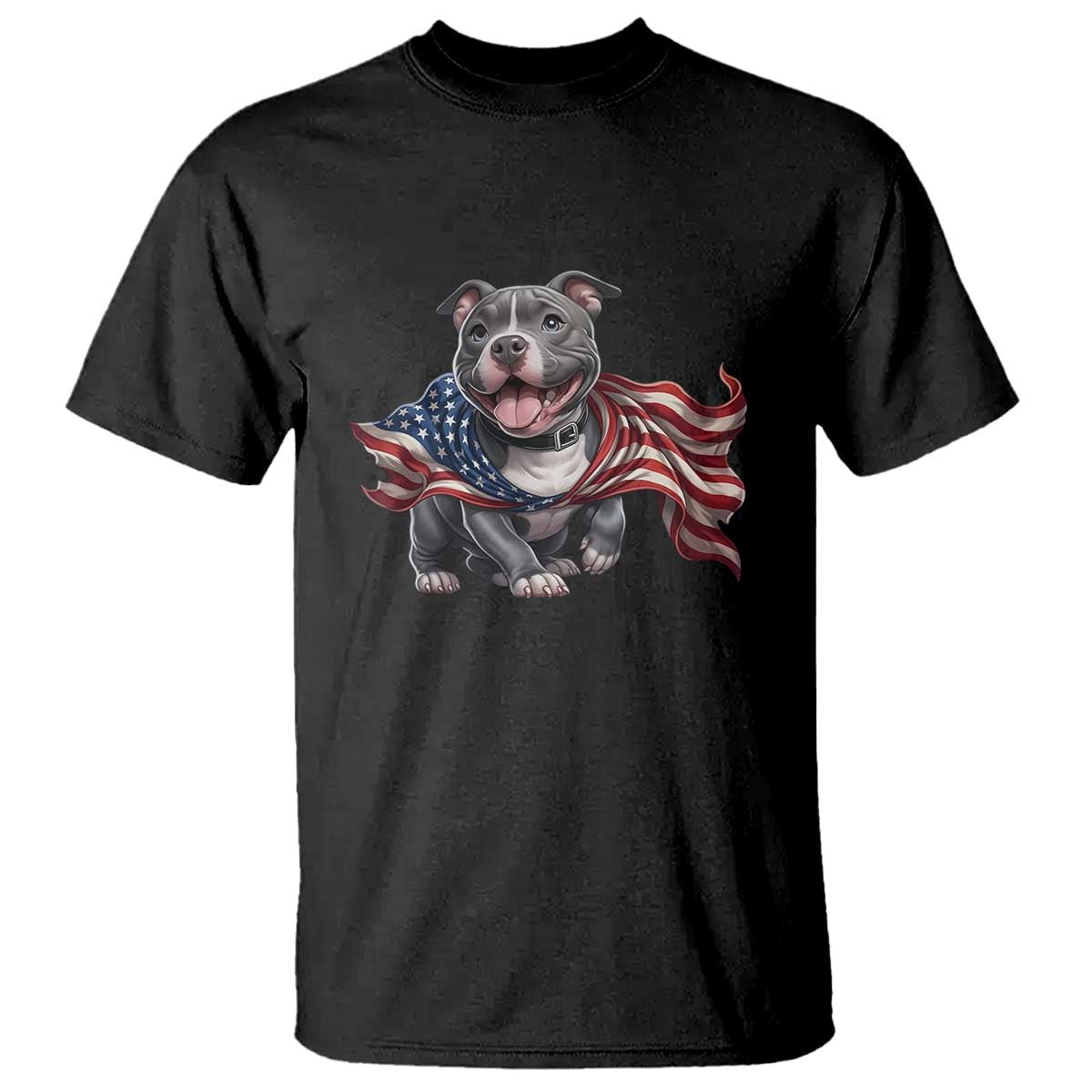 Patriotic Pitbull Dog USA Flag T Shirt 4th Of July Pride TS12 Black Print Your Wear