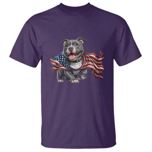 Patriotic Pitbull Dog USA Flag T Shirt 4th Of July Pride TS12 Purple Print Your Wear