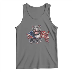 Patriotic Pitbull Dog USA Flag Tank Top 4th Of July Pride