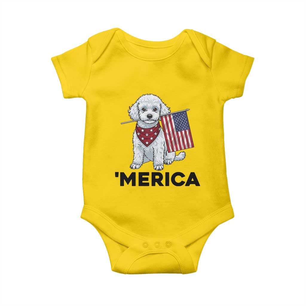 Merica Poodle Mom Dad Patriotic Gift Baby Onesie 4th Of July Pride