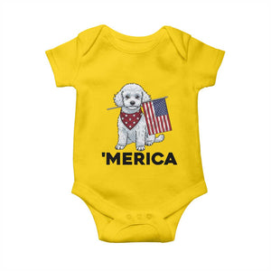 Merica Poodle Mom Dad Patriotic Gift Baby Onesie 4th Of July Pride