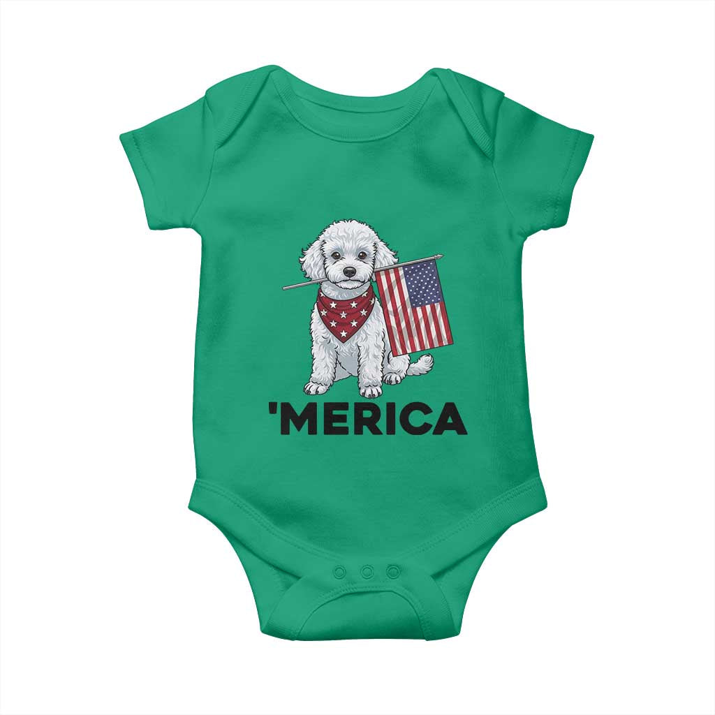 Merica Poodle Mom Dad Patriotic Gift Baby Onesie 4th Of July Pride