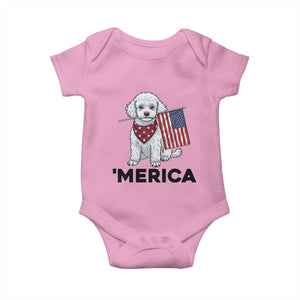 Merica Poodle Mom Dad Patriotic Gift Baby Onesie 4th Of July Pride