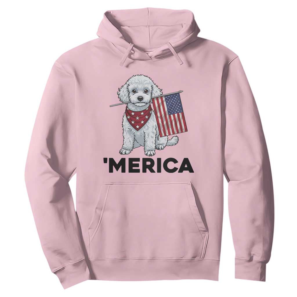 Merica Poodle Mom Dad Patriotic Gift Hoodie 4th Of July Pride TS12 Light Pink Print Your Wear