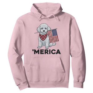 Merica Poodle Mom Dad Patriotic Gift Hoodie 4th Of July Pride TS12 Light Pink Print Your Wear