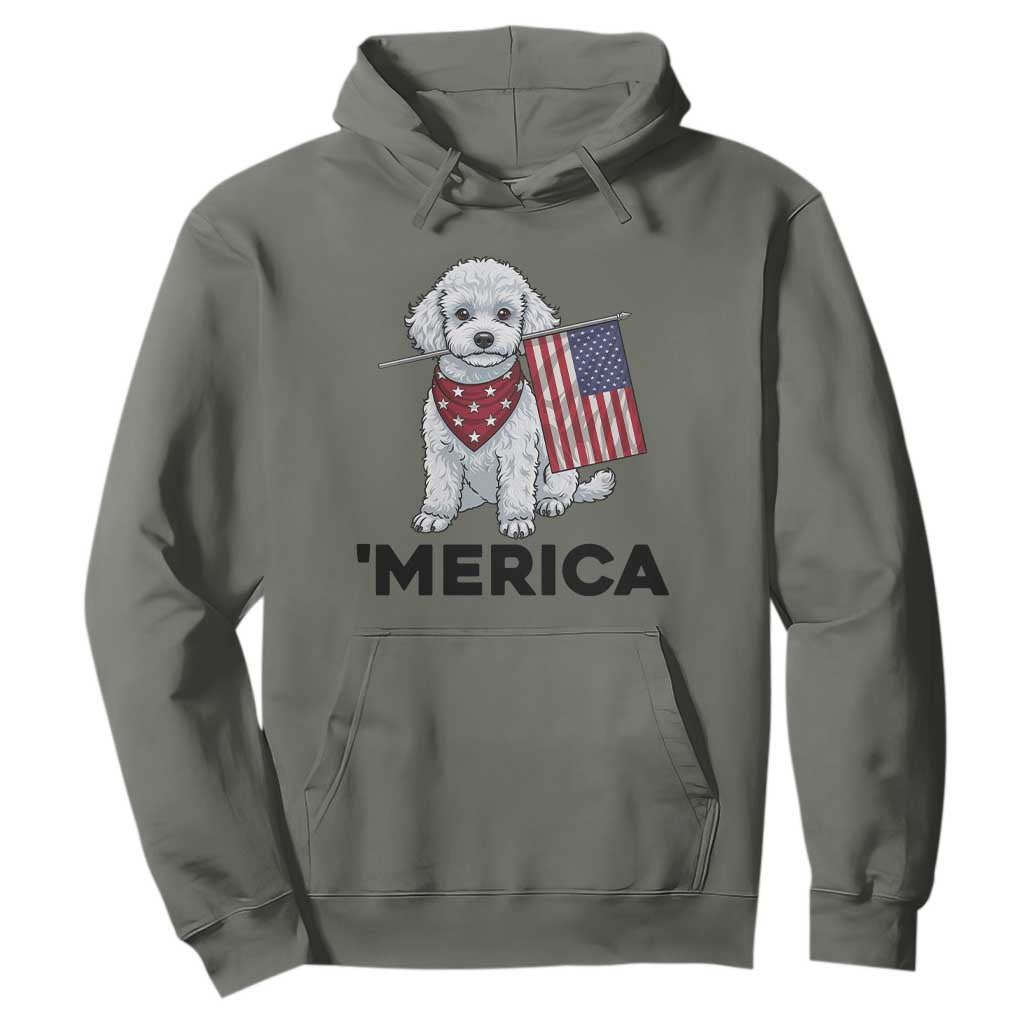 Merica Poodle Mom Dad Patriotic Gift Hoodie 4th Of July Pride TS12 Military Green Print Your Wear