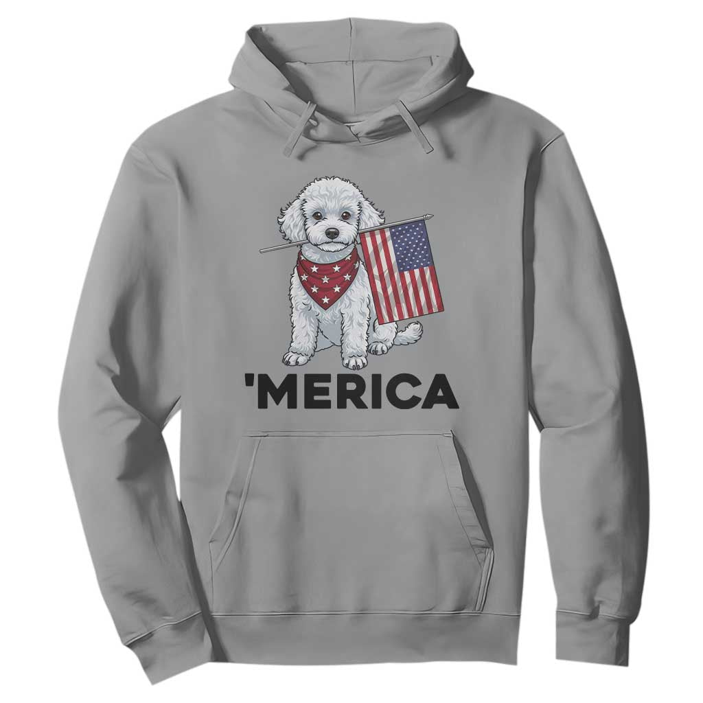 Merica Poodle Mom Dad Patriotic Gift Hoodie 4th Of July Pride TS12 Sport Gray Print Your Wear
