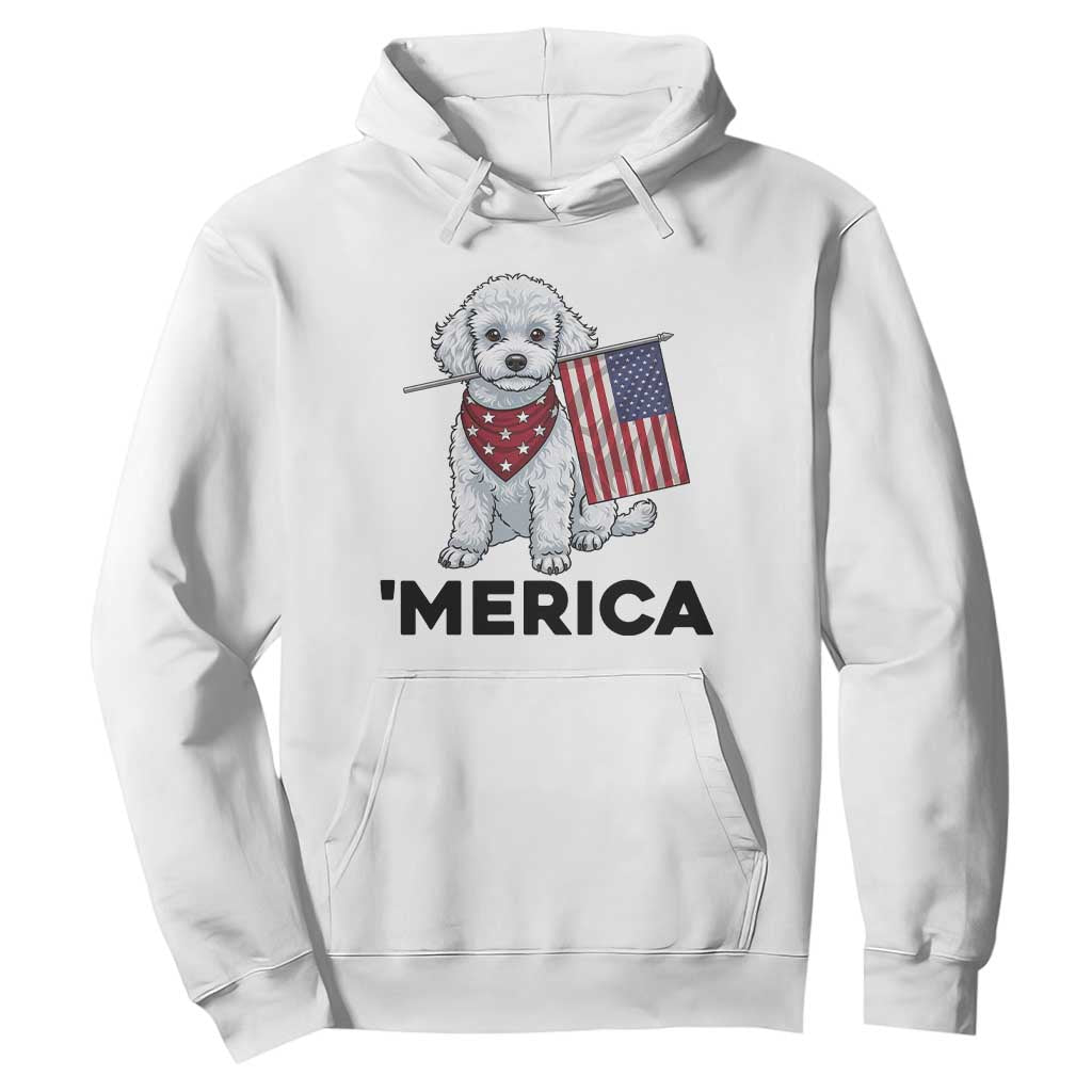 Merica Poodle Mom Dad Patriotic Gift Hoodie 4th Of July Pride TS12 White Print Your Wear