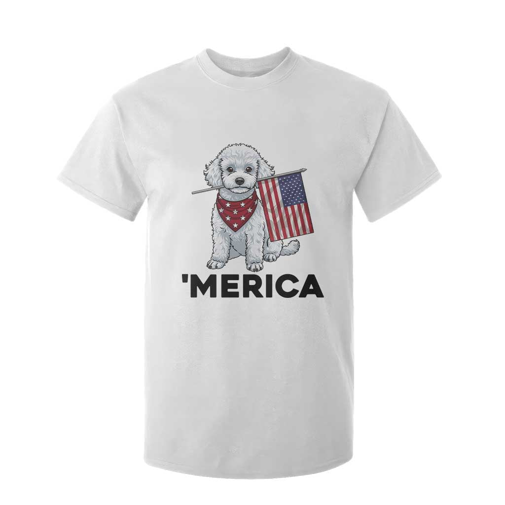 Merica Poodle Mom Dad Patriotic Gift T Shirt For Kid 4th Of July Pride TS12 White Print Your Wear