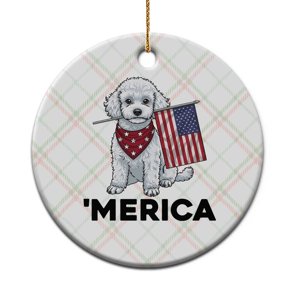 Merica Poodle Mom Dad Patriotic Gift Ceramic Ornament 4th Of July Pride TS12 1pc Christmas Plaid Print Your Wear