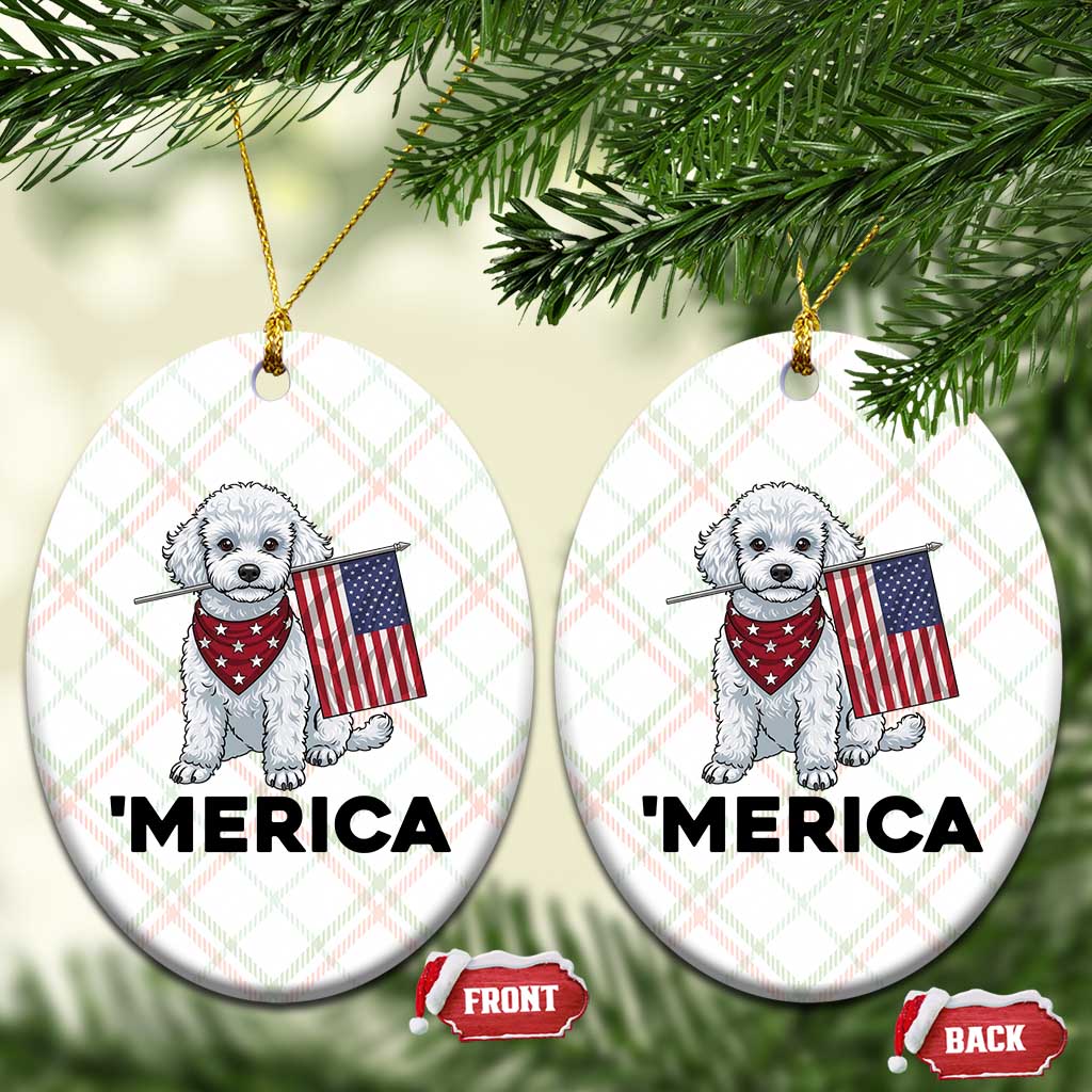 Merica Poodle Mom Dad Patriotic Gift Ceramic Ornament 4th Of July Pride TS12 Print Your Wear