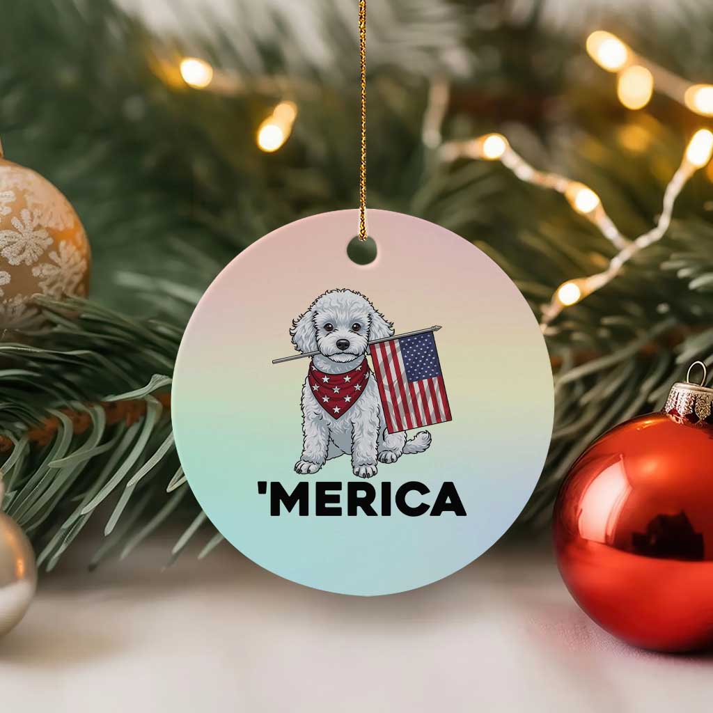 Merica Poodle Mom Dad Patriotic Gift Ceramic Ornament 4th Of July Pride TS12 1pc Pastel Print Your Wear