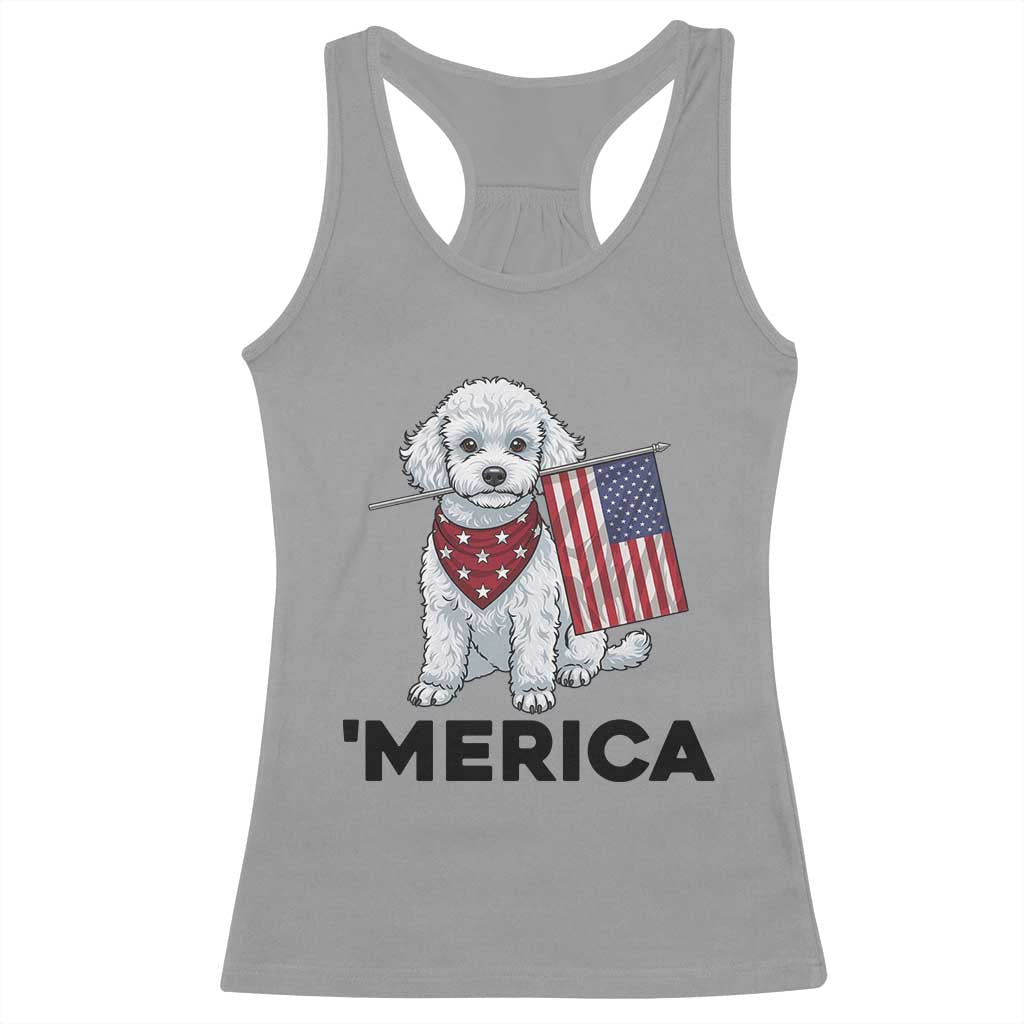 Merica Poodle Mom Dad Patriotic Gift Racerback Tank Top 4th Of July Pride
