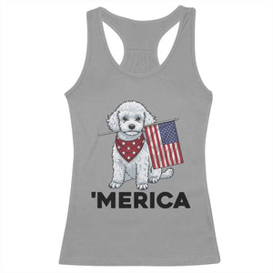 Merica Poodle Mom Dad Patriotic Gift Racerback Tank Top 4th Of July Pride