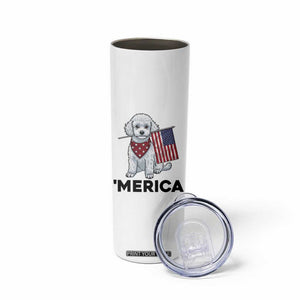 Merica Poodle Mom Dad Patriotic Gift Skinny Tumbler 4th Of July Pride