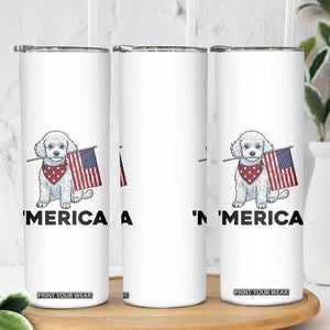 Merica Poodle Mom Dad Patriotic Gift Skinny Tumbler 4th Of July Pride