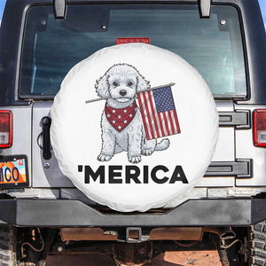 Merica Poodle Mom Dad Patriotic Gift Spare Tire Cover 4th Of July Pride