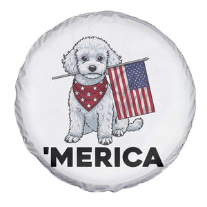 Merica Poodle Mom Dad Patriotic Gift Spare Tire Cover 4th Of July Pride