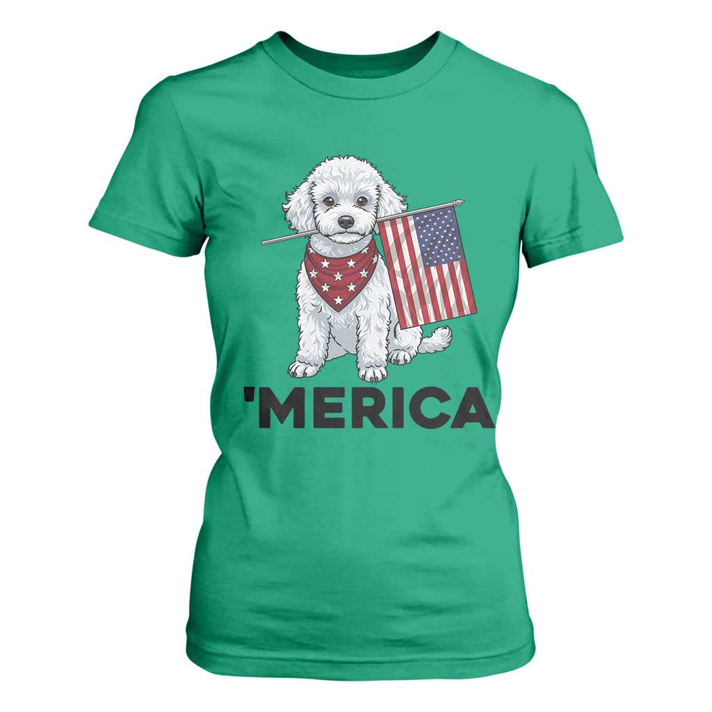 Merica Poodle Mom Dad Patriotic Gift T Shirt For Women 4th Of July Pride