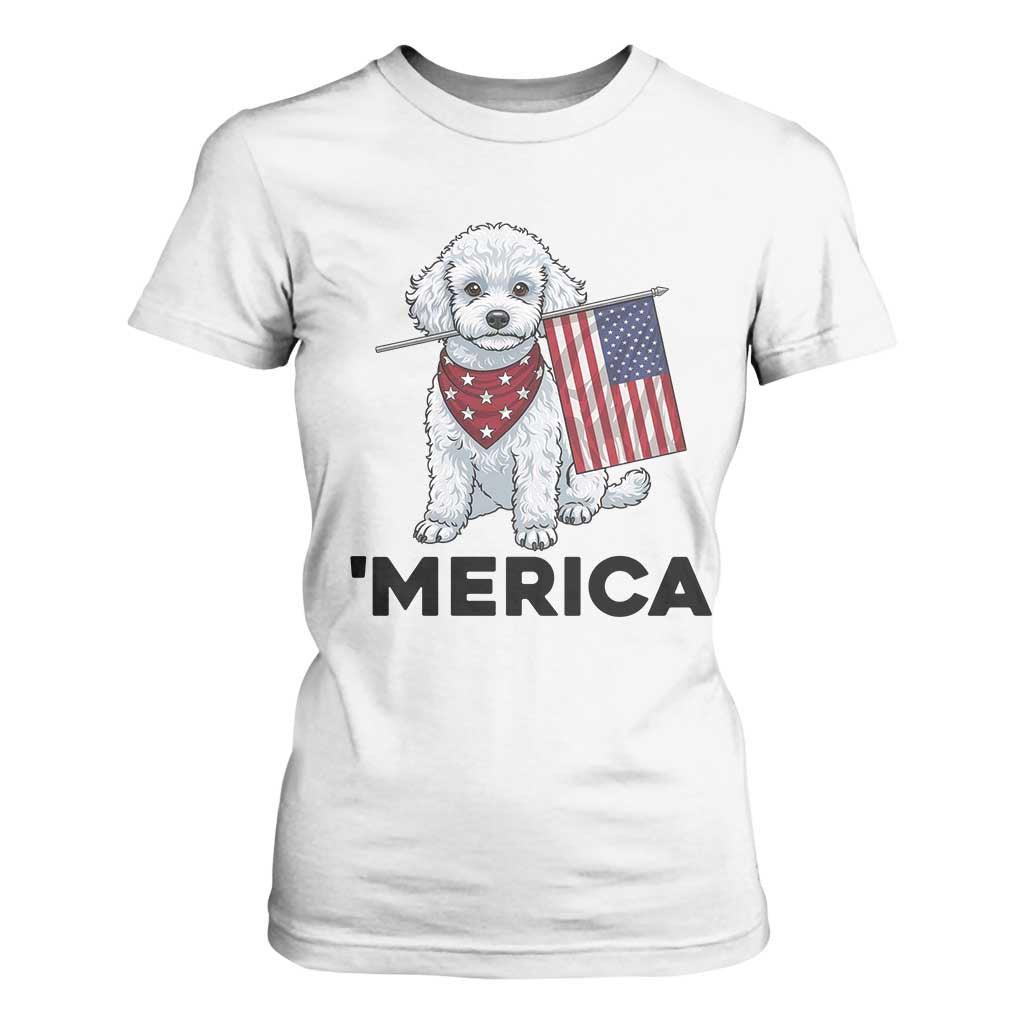 Merica Poodle Mom Dad Patriotic Gift T Shirt For Women 4th Of July Pride TS12 White Print Your Wear