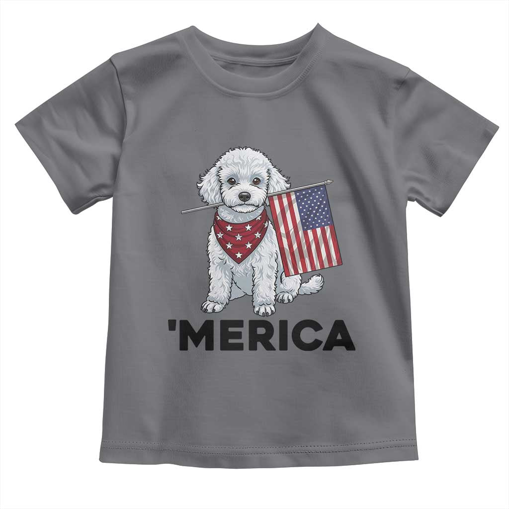 Merica Poodle Mom Dad Patriotic Gift Toddler T Shirt 4th Of July Pride