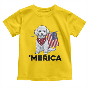 Merica Poodle Mom Dad Patriotic Gift Toddler T Shirt 4th Of July Pride