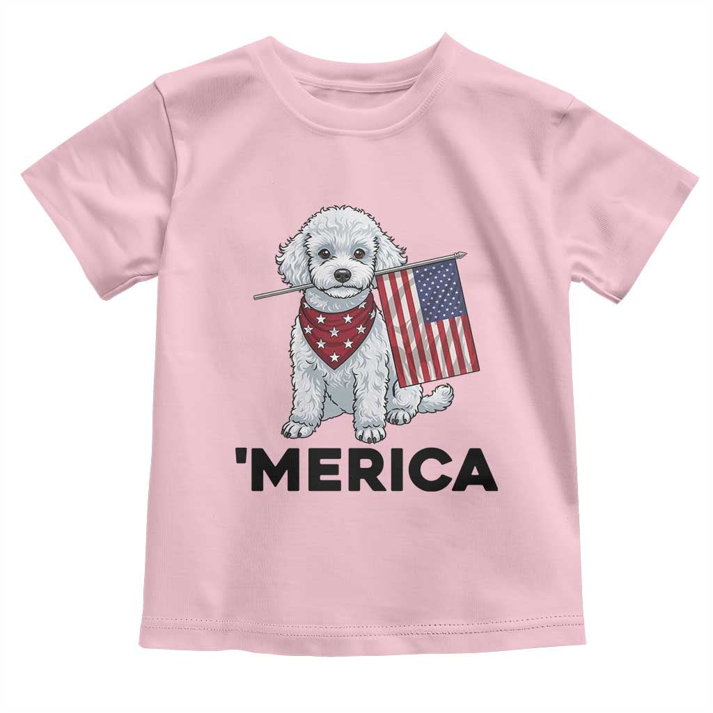 Merica Poodle Mom Dad Patriotic Gift Toddler T Shirt 4th Of July Pride
