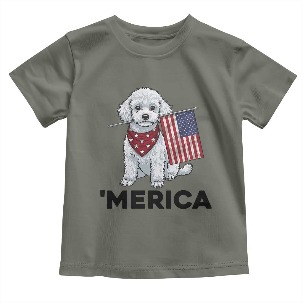 Merica Poodle Mom Dad Patriotic Gift Toddler T Shirt 4th Of July Pride