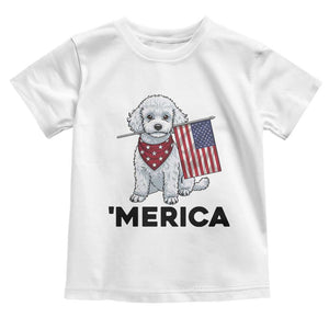 Merica Poodle Mom Dad Patriotic Gift Toddler T Shirt 4th Of July Pride