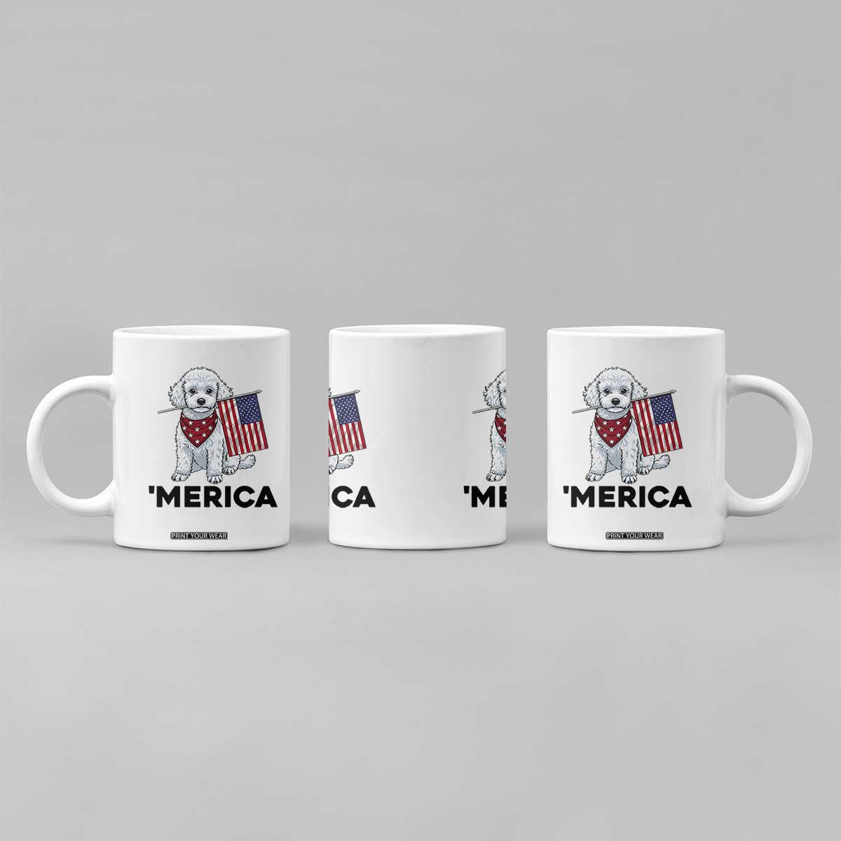 Merica Poodle Mom Dad Patriotic Gift Coffee Mug 4th Of July Pride