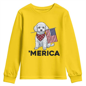 Merica Poodle Mom Dad Patriotic Gift Youth Sweatshirt 4th Of July Pride