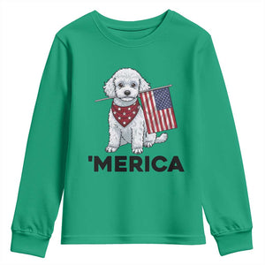 Merica Poodle Mom Dad Patriotic Gift Youth Sweatshirt 4th Of July Pride