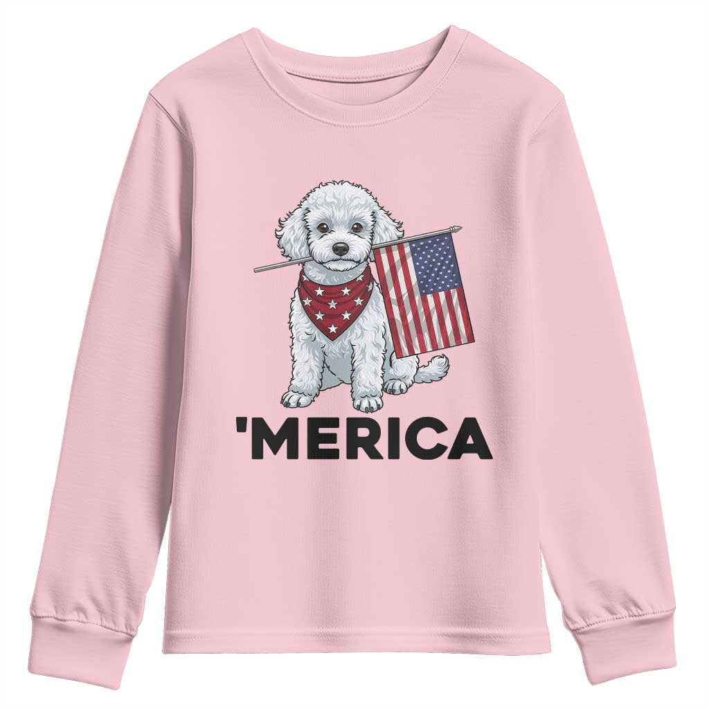 Merica Poodle Mom Dad Patriotic Gift Youth Sweatshirt 4th Of July Pride