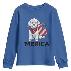 Merica Poodle Mom Dad Patriotic Gift Youth Sweatshirt 4th Of July Pride