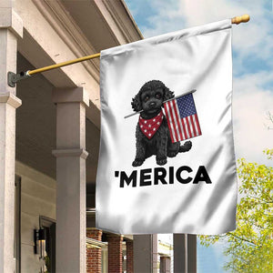 Merica Poodle Dog Lover Gift Garden Flag Patriotic 4th Of July