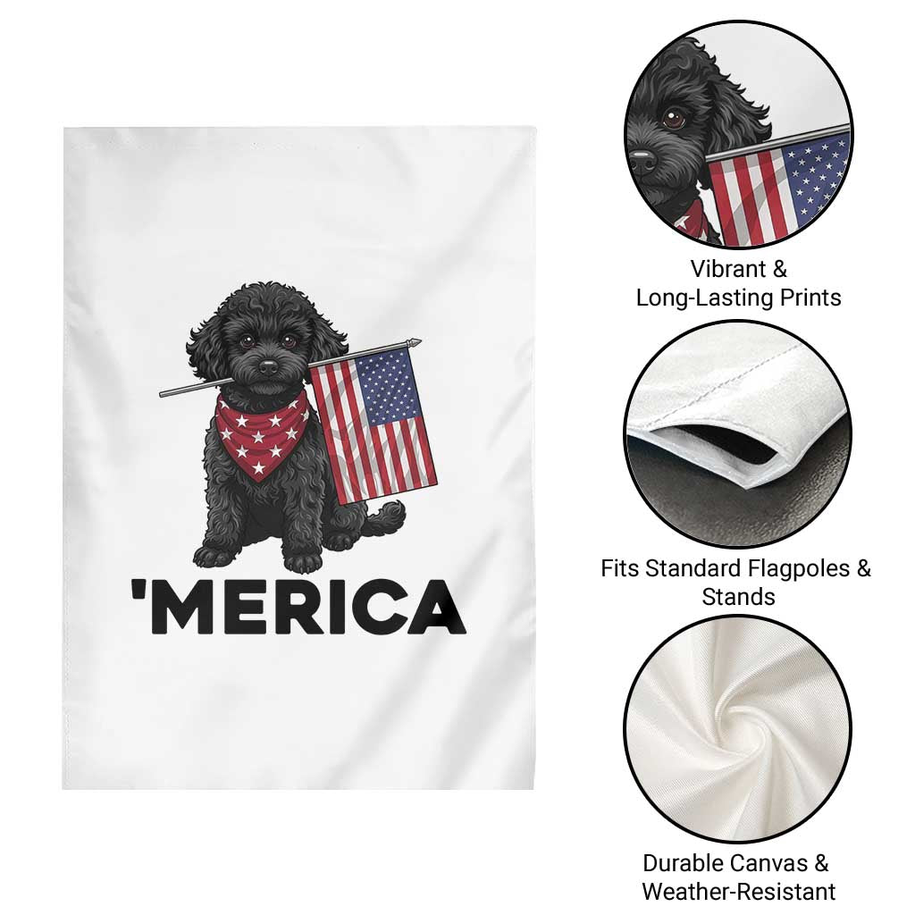 Merica Poodle Dog Lover Gift Garden Flag Patriotic 4th Of July