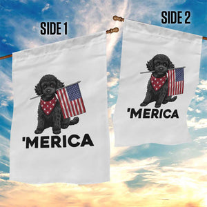 Merica Poodle Dog Lover Gift Garden Flag Patriotic 4th Of July