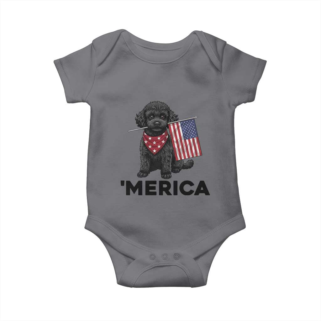 Merica Poodle Dog Lover Gift Baby Onesie Patriotic 4th Of July